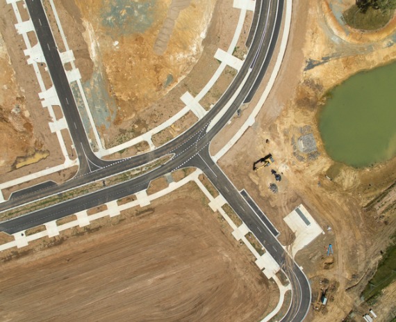 An aerial view of designated properties during Local Land Development in Knoxville TN
